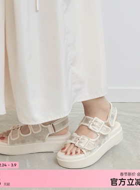 RANDA 24春夏新款高雅热烫印花运动休闲设计凉鞋 PS33285