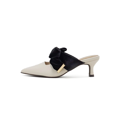 RANDA 24秋冬新款松弛感天鹅绒设计款优雅穆勒鞋 PD34035