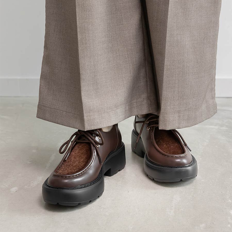 RANDA 25秋季新款极简小巧金属件休闲时尚厚底系带鞋 PH36080