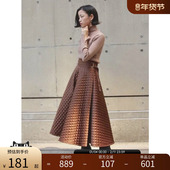 设计防风优雅格袄长裙通勤淑女 RANDA 秋冬新款 BB01220