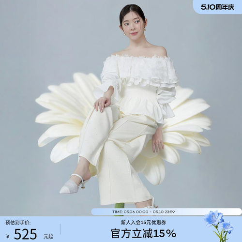 RANDA 26春季薄纱褶皱甜美日系休闲通勤凉鞋不累穆勒鞋女 DD37035