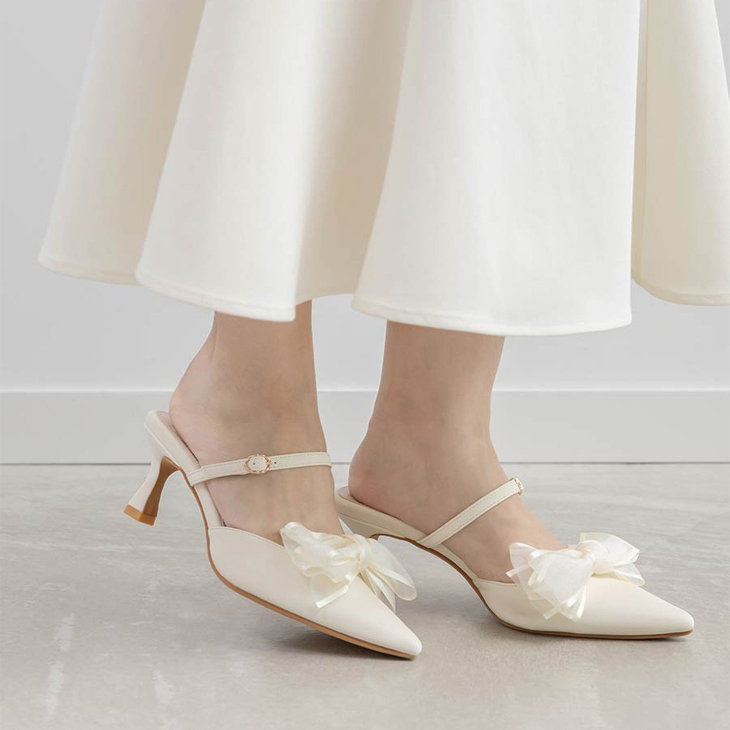 RANDA 26春季新款蝴蝶结可拆卸优雅尖头休闲通勤穆勒鞋 DD37037,女鞋,深口单鞋,淘宝优惠券,粉丝福利购,淘宝优惠卷