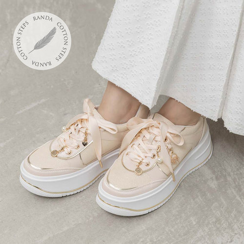 RANDA 26春季新款COTTON系列厚底增高蝴蝶运动休闲鞋女 PH37028