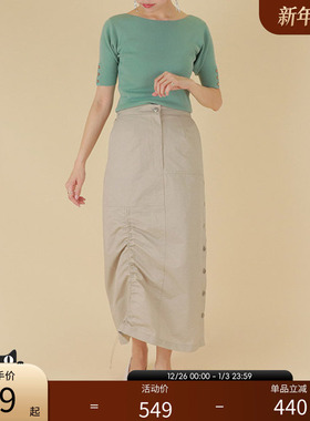 RANDA 春夏新款圆领金属扣装饰修身针织衫 BT01344