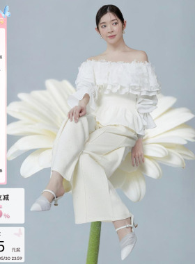 RANDA 26春季薄纱褶皱甜美日系休闲通勤凉鞋不累穆勒鞋女 DD37035