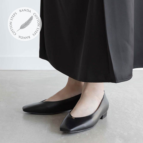 RANDA 26春季新款COTTON系列V口剪裁休闲通勤舒适平底鞋 PP37081