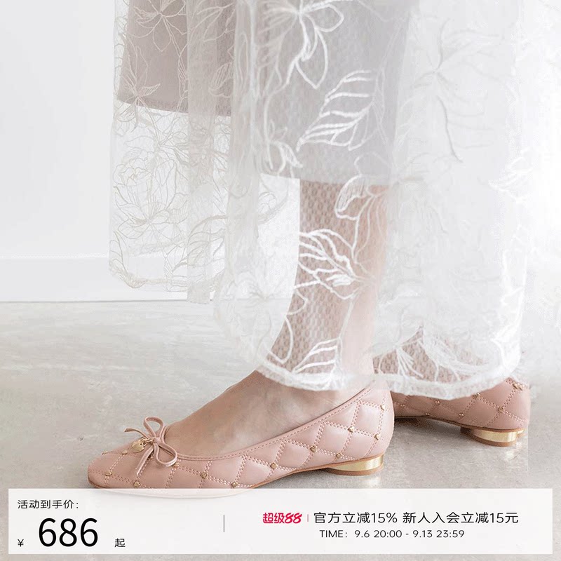 RANDA  25春季新款心型鞋跟绗缝蝴蝶结设计爱心主题鞋  PP35037图片