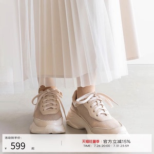 RANDA 25春夏新款海绵软底格丽特质感透肤弹性运动鞋女 PH33205