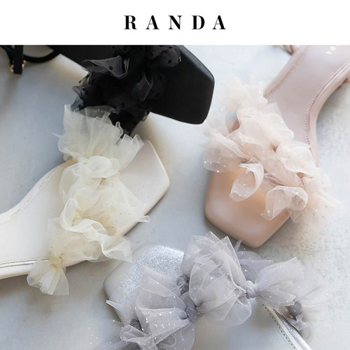 RANDA 26夏季新款蝴蝶结舒适时尚露趾平跟休闲拖鞋凉鞋女 PR37259