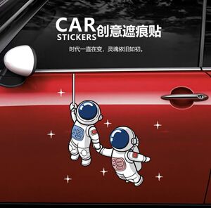 汽车贴纸太空宇航员车贴NASA宇航员创意装饰贴划痕贴电动车防水贴