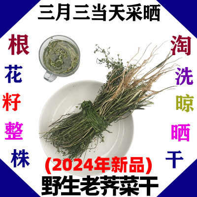 新纯野生整株荠菜带花根茎入药