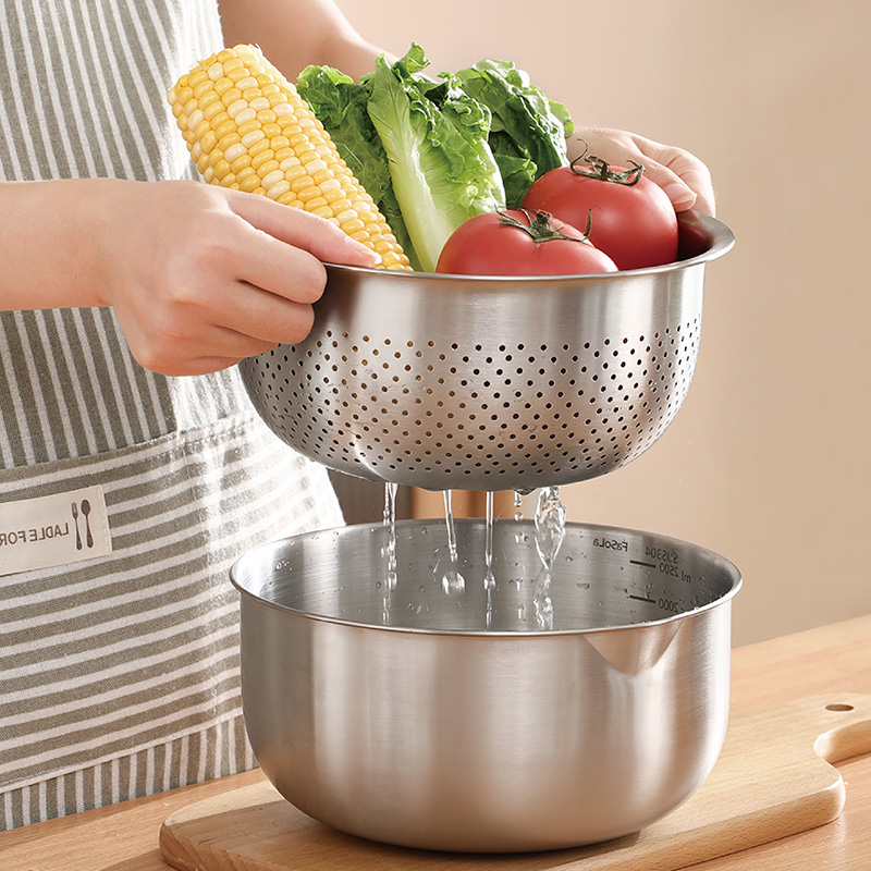 家用304不锈钢沥水篮洗菜盆滤漏