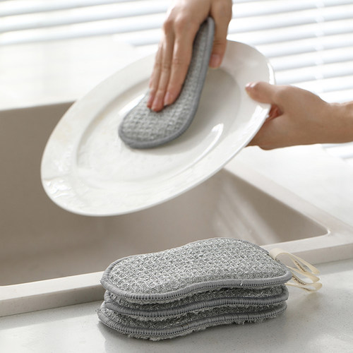 洗碗布海绵擦钢丝双面吸水抹布