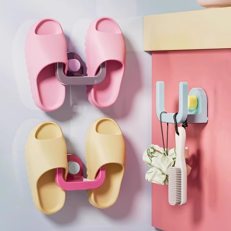 拖鞋收纳架卫生间墙上免打孔挂架