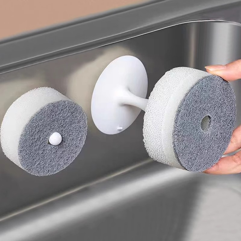 日式吸盘洗碗海绵擦刷碗刷锅神器厨房专用清洁刷去污吸水耐用加厚