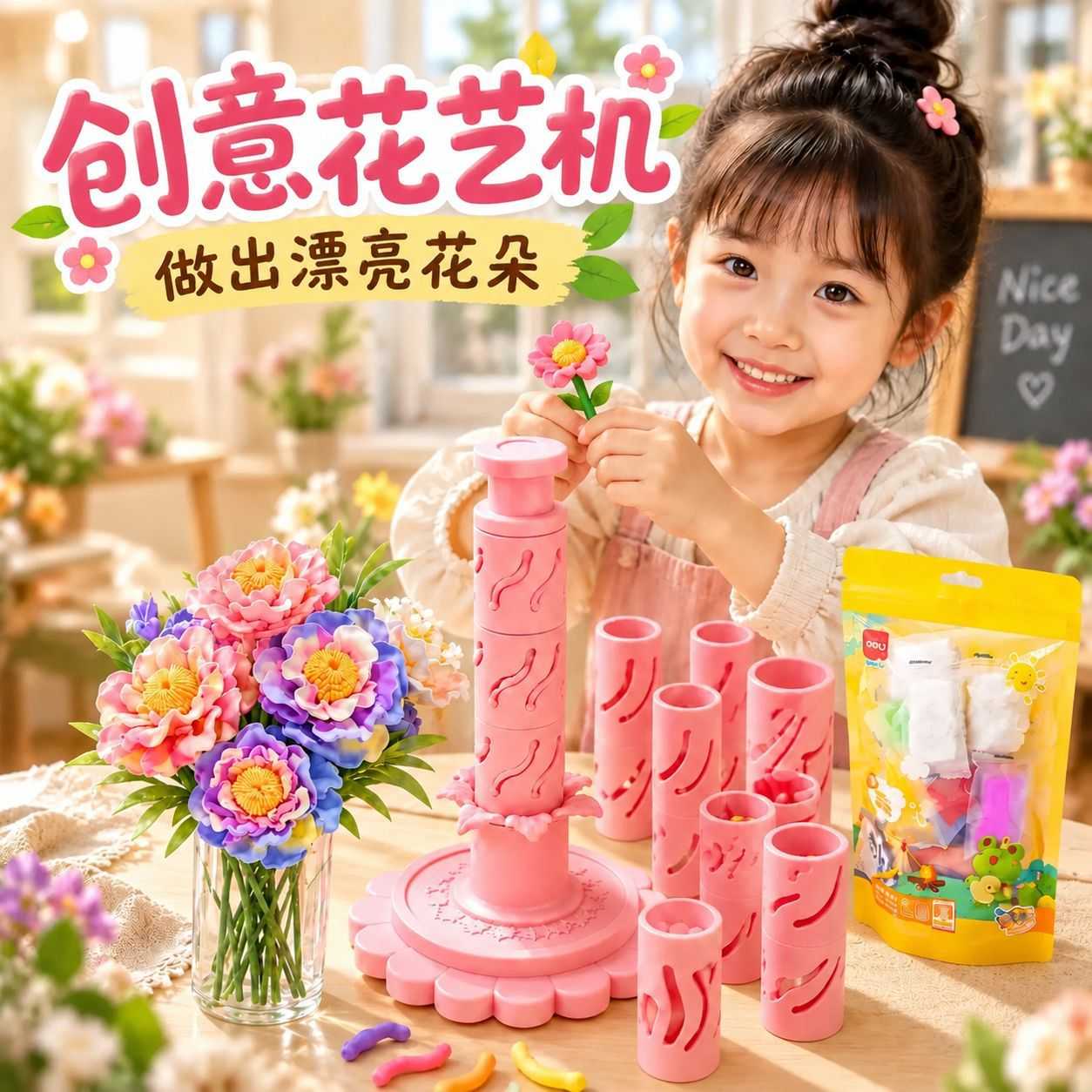 儿童花朵造型粘土成型器DIY彩泥