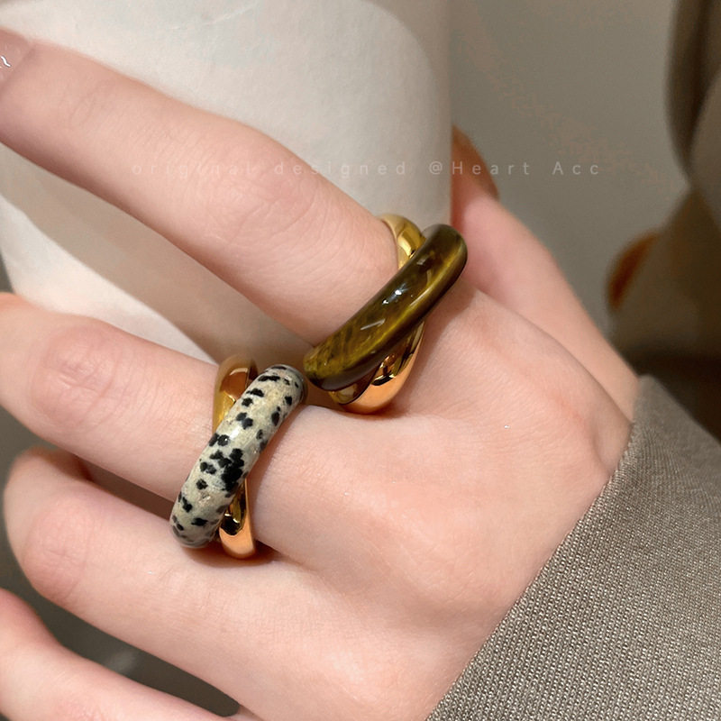 交叉虎眼石双层缠绕戒指女2025新款爆款食指戒欧美独特设计感指环,饰品/流行首饰/时尚饰品新,戒指/指环,淘宝优惠券,粉丝福利购,淘宝优惠卷