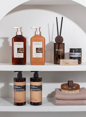 尚雅居浴室柜镜柜摆件中古风卫生间软装饰品壁龛洗护沐浴用品套装