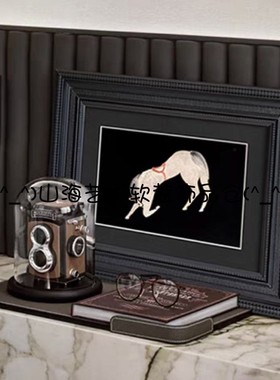 现代复古摄影主题托盘装饰画软装组合搭配创意摆件桌面客厅样板间