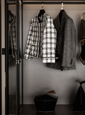 山海艺术样板房衣帽间女士衣柜小香风外套装饰摆件软装装饰品搭配