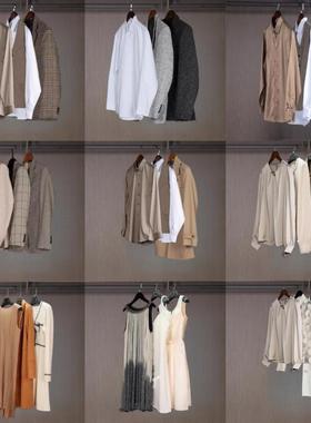 样板房意式衣帽间摆件卧室商务男主人外套衬衣衣柜装饰样板间衣服