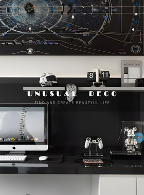 山海艺术样板间儿童房潮玩装饰组合摆件现代泡泡马特主题挂画时钟