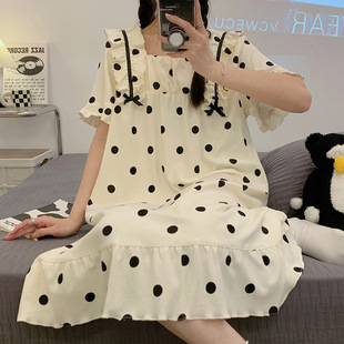 阪织屋官方旗舰店法式复古风睡裙2024春夏纯棉宫廷风长睡衣仙女生