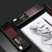 日本UNI三菱铅笔1887素描儿童绘画不易断六角杆硬度测试17个规格