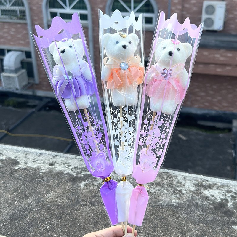 单支玫瑰花包装袋一朵透明图片