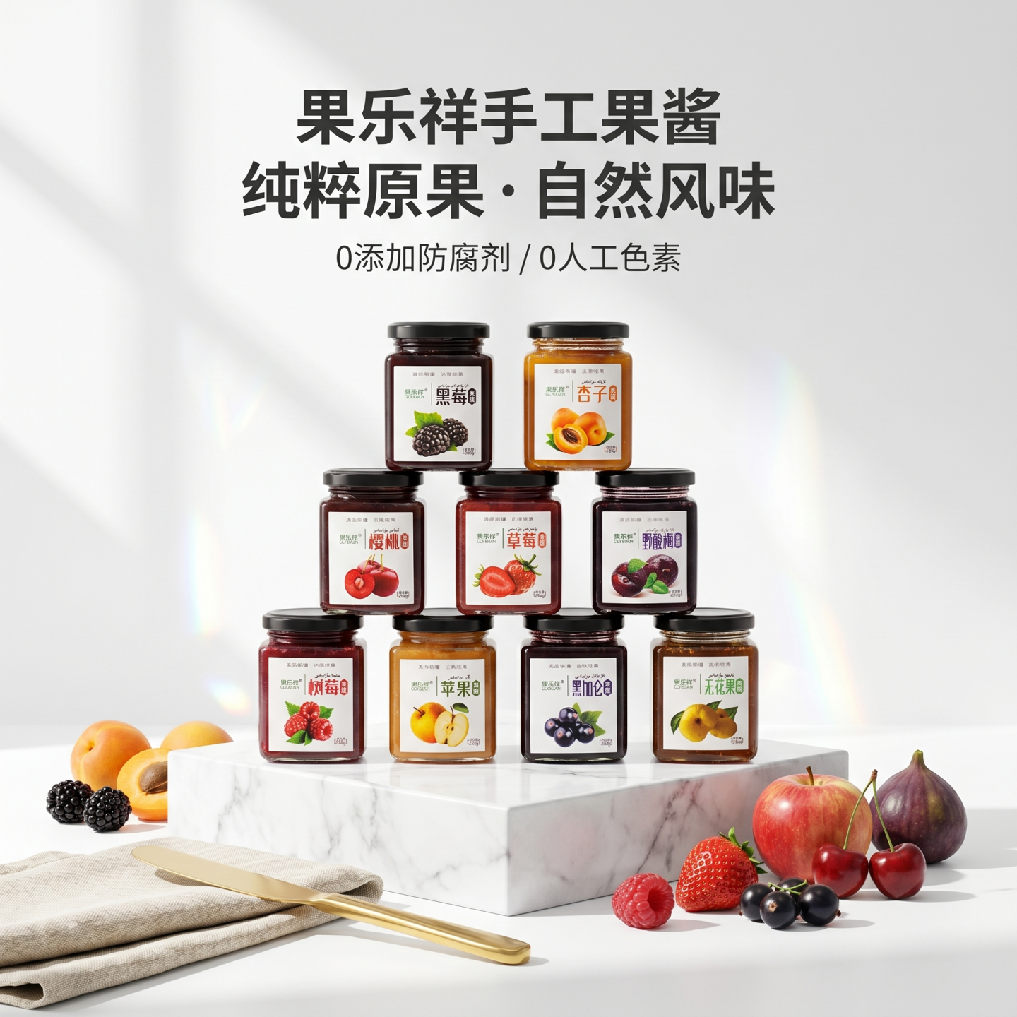 新疆伊犁果酱苹果草莓蓝莓黑加仑树莓面包酱蛋糕圣代冰激凌酱包邮