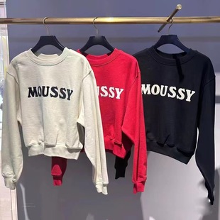 8331 休闲简约LOGO圆领套头卫衣女010HAL90 日单M家24年冬季 新品