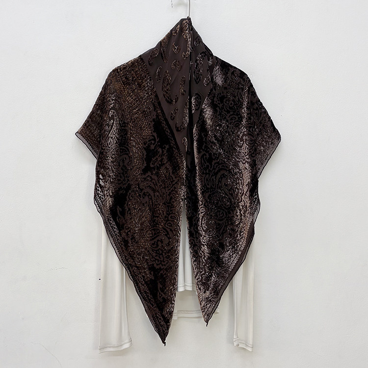 多色入  真丝丝绒提花大方巾丝巾 桑蚕丝围巾女A-19