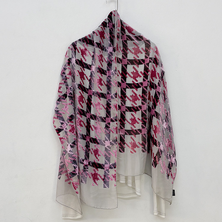 多色入 2件包邮 真丝丝绒提花长丝巾围巾 桑蚕丝长巾女A-18