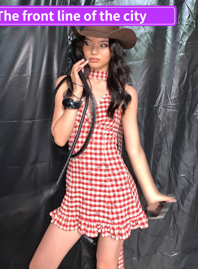 Sexy slim lace neck dress for women欧美夏季新款复古辣妹红色