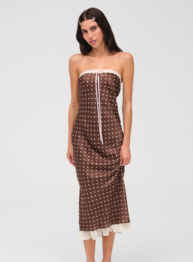 Sleeveless chest wrapped mesh patchwork dress亚马逊外贸2025
