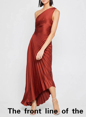 Printed strapless dress, women's vacation dre缎面褶皱时尚派
