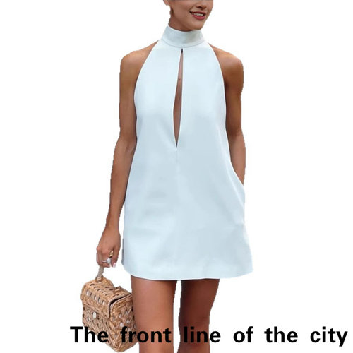 SexySplitBubbleSleeveTiedDress
