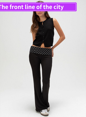 Sexy backless slit spaghetti strap top womenins辣妹波点翻腰