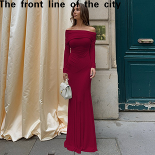 sexy hip 时尚 slim 气质纯色 新款 fit dress欧美秋季 Lace hugging