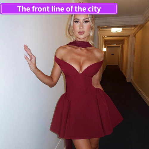 SexydeepVruffledslitdress法式