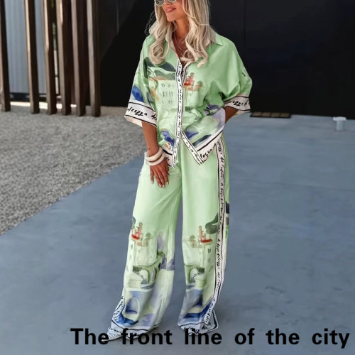 PrintedLooseLinenDress速卖时尚