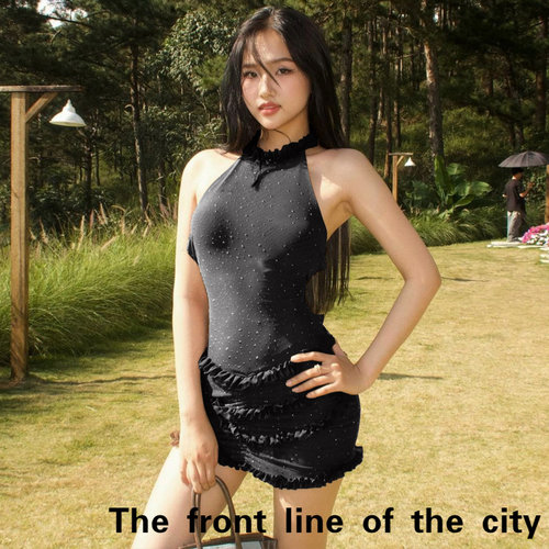 RetroPrintHolidayStraplessDres