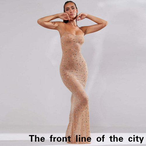 Slingslitsexysatinlongdress爆