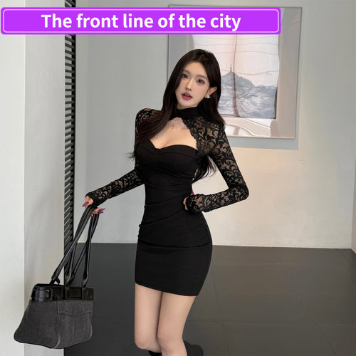 Sexyslimlacepartyminidress姐感