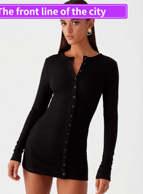 Embroidered Women's Fitted Bodysuit Sexy Stra纯色百搭V领排扣