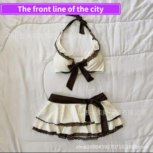 PrintedV-neckstraplessoff-shou