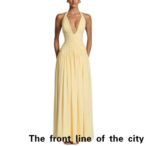SexySplitBubbleSleeveTiedDress