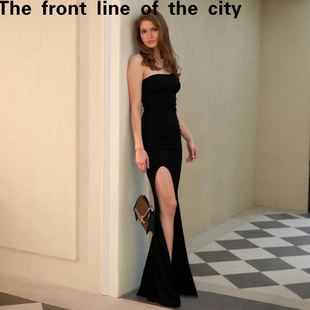 sexy fit hip hugging 辣妹风纯色单肩无 Lace dress欧美夏季 slim