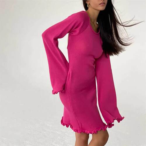Sexy fashionable sleeveless camisole dress毛织性感系绳露背连