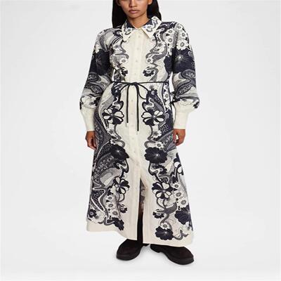 Sexy printed lace up vacation top set women's dress亚马逊棉